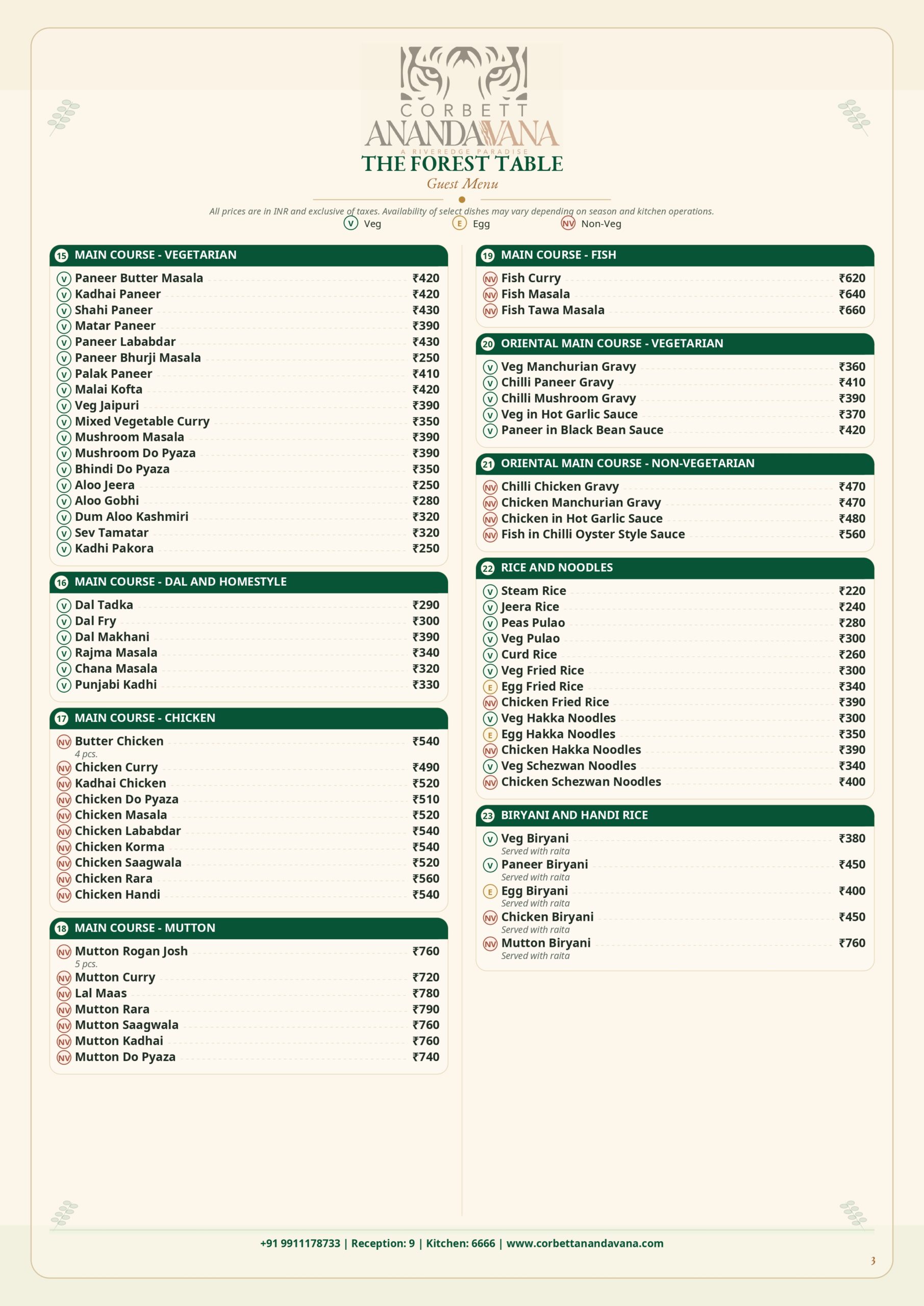 Corbett Anandavana Menu | Page 3