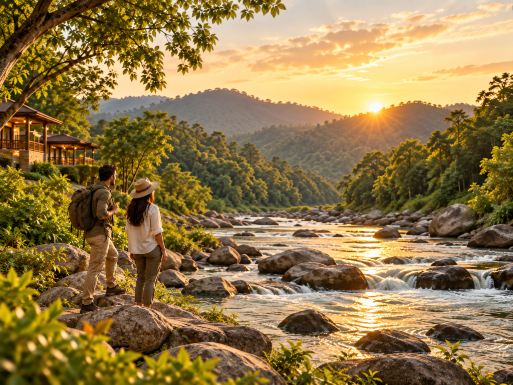 Riverside nature walk near Anandavana Resort Jim Corbett